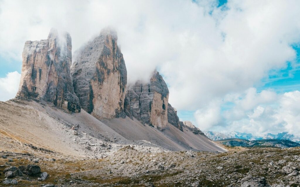 paysage de trek dans les Dolomites