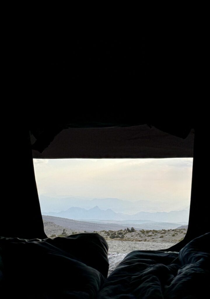 Vue depuis la tente. detoit à Oman