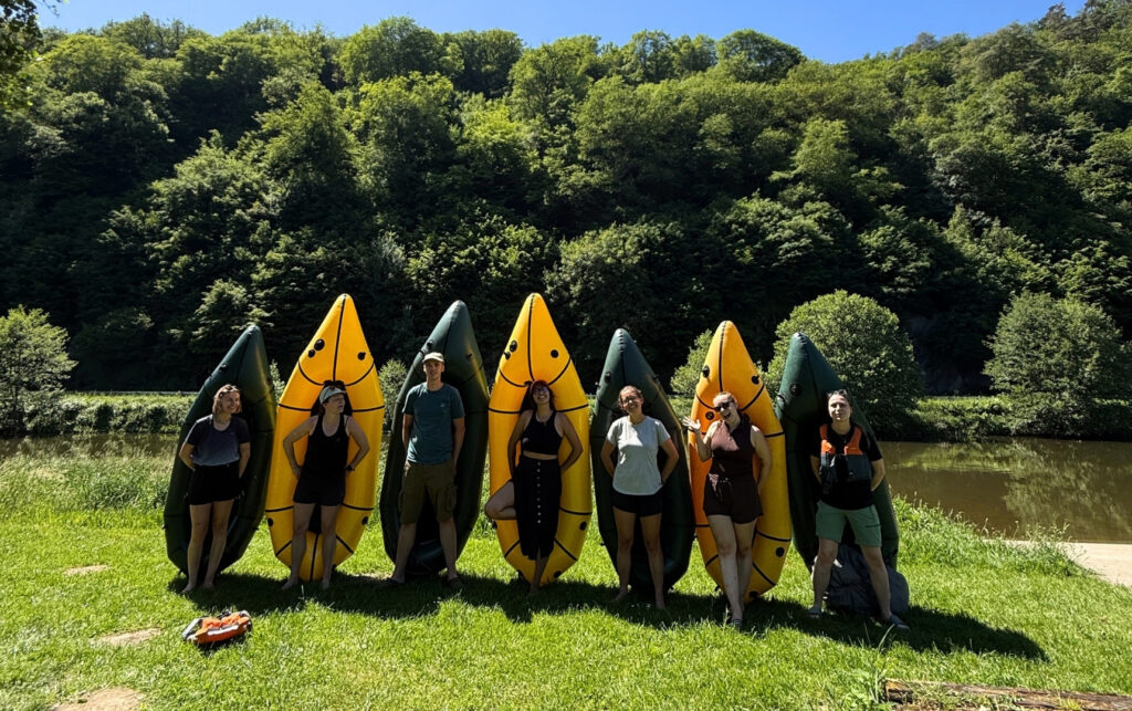 Groupe packraft trail Notre groupe de packraft dans les Ardennes