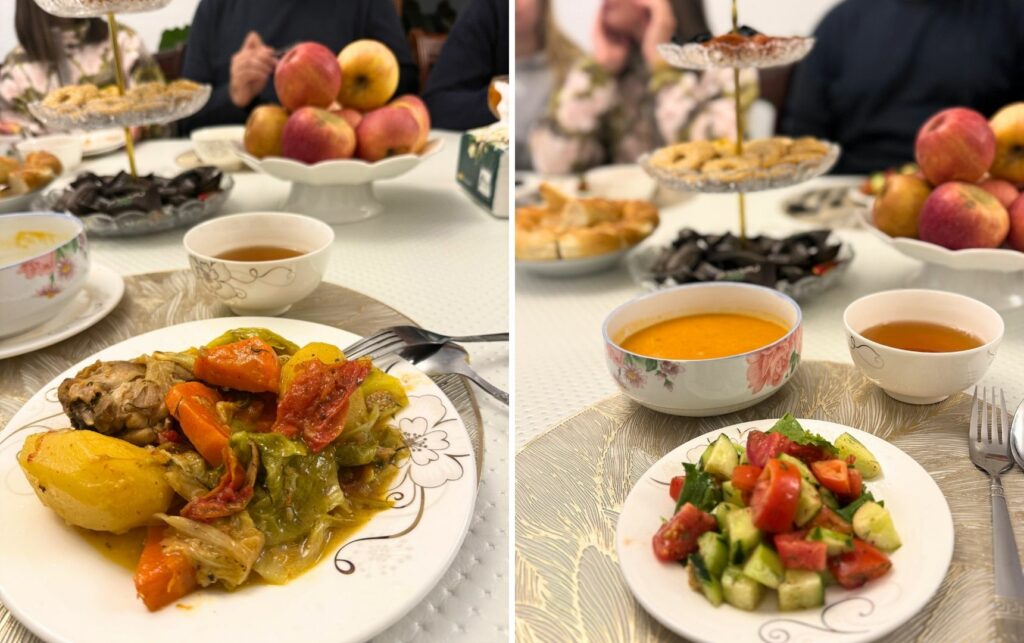 Repas du voyage au Kirghizistan Repas de la guesthouse à Kichkok